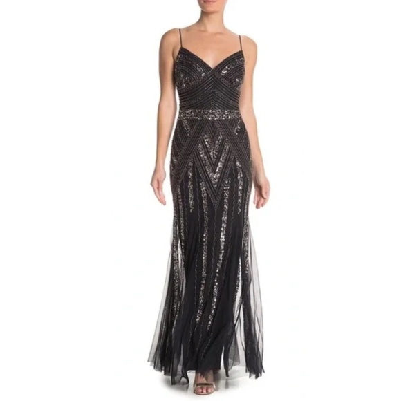 Marina Beaded and Sequins Gown Size 4 Petite 5’3” w/ Heels - Picture 1 of 9